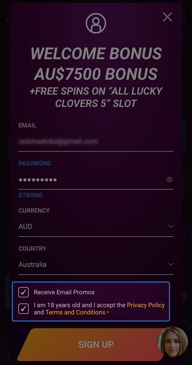 Confirm your age and find out about Ricky Casino site rules.