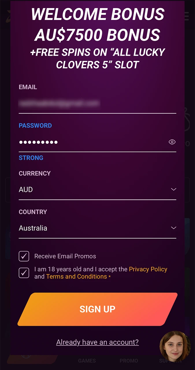 Confirm your registration with Ricky Casino and prepare the documents required for verification.
