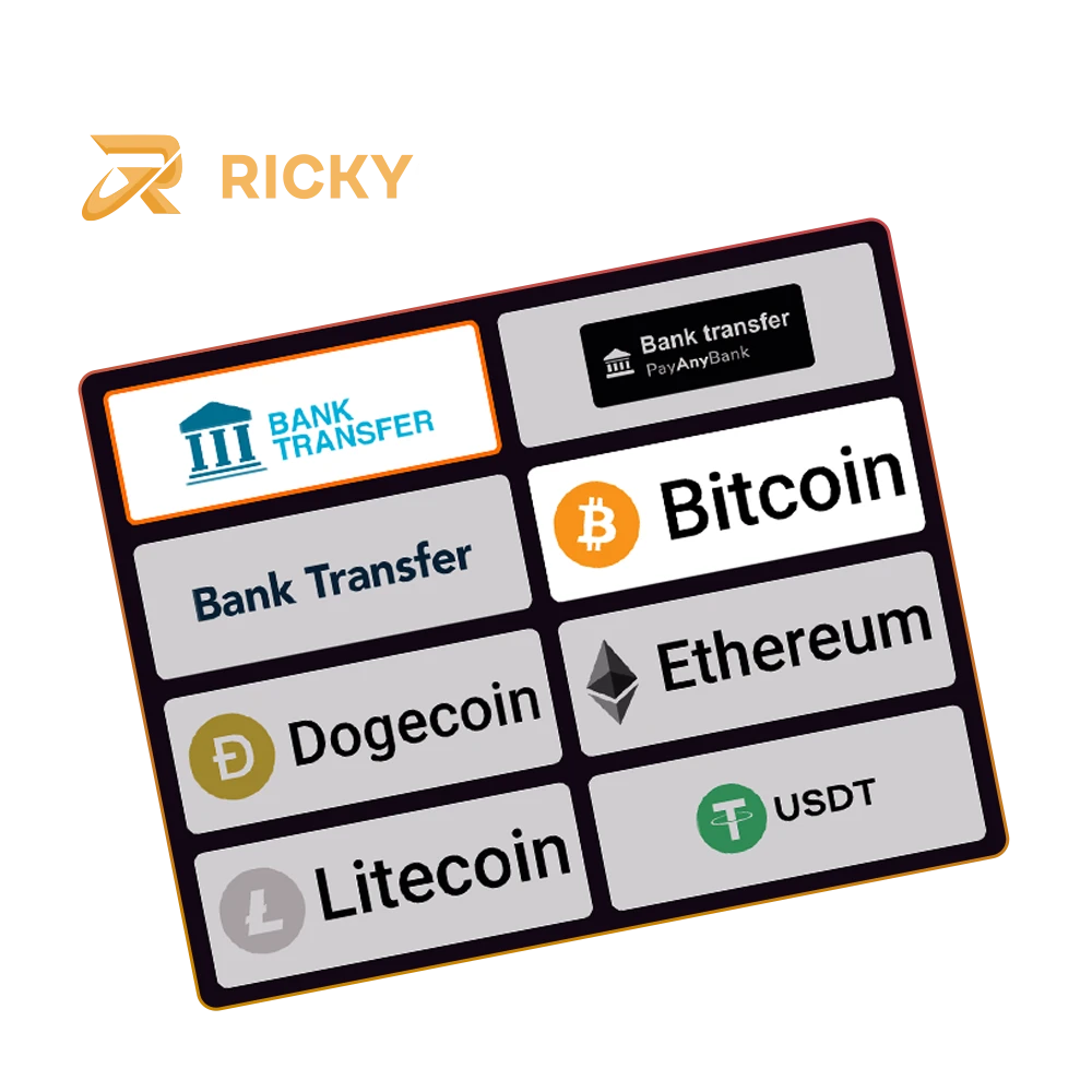 Withdrawals at Ricky Casino are instantaneous using popular payment systems.
