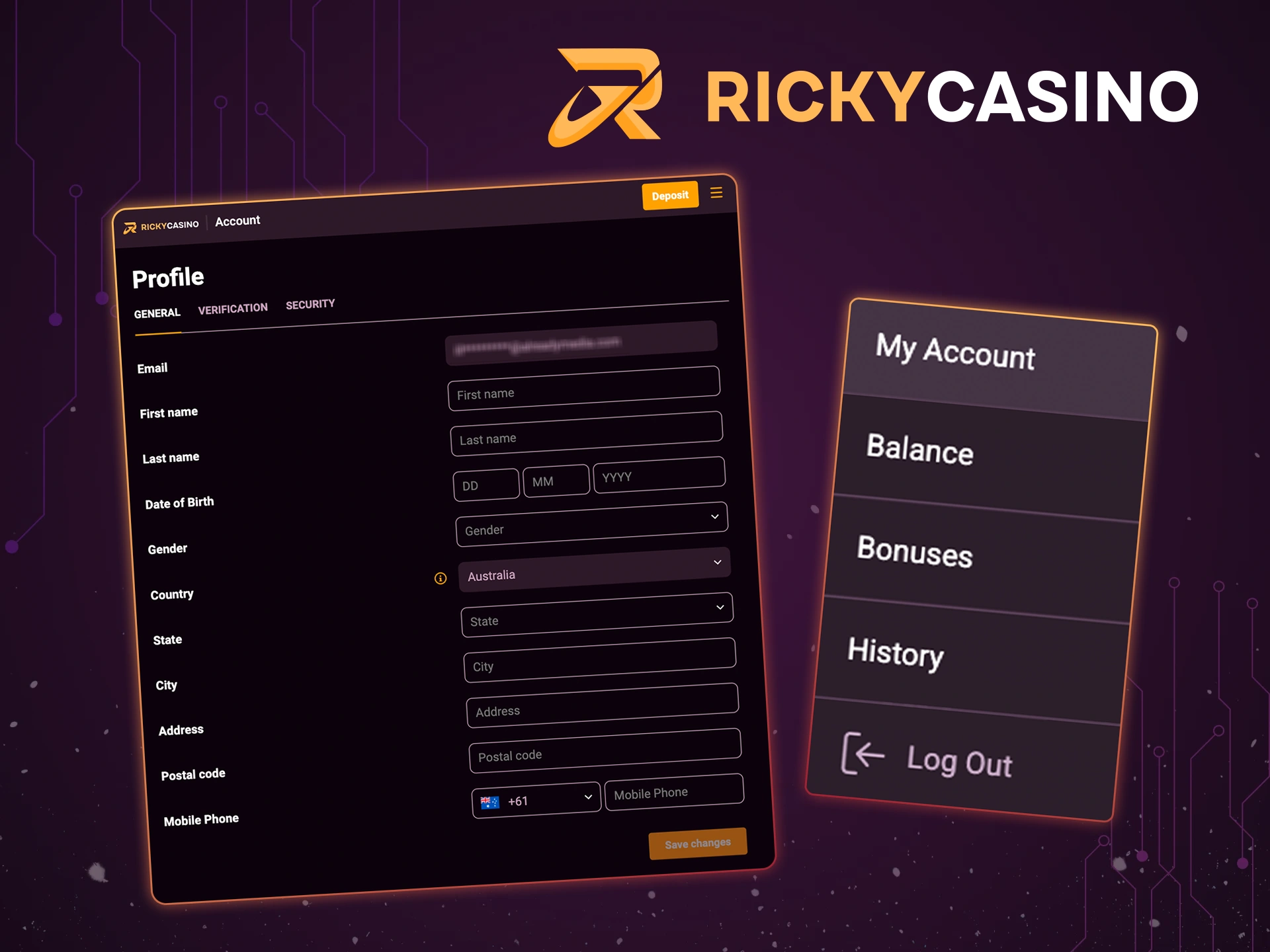 You can update Ricky Casino profile.
