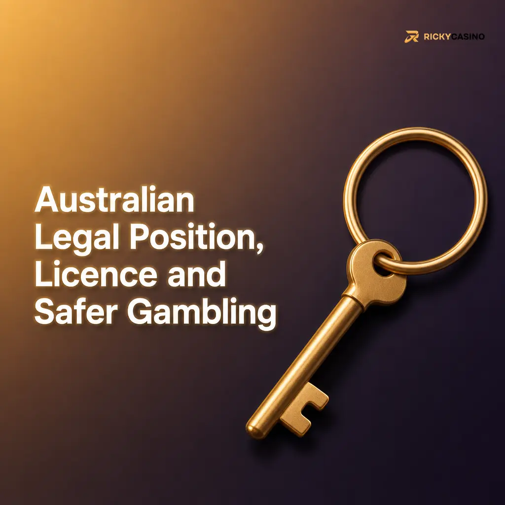 Australian gambling law, offshore licence checks, privacy and safer gambling guidance for Ricky Casino