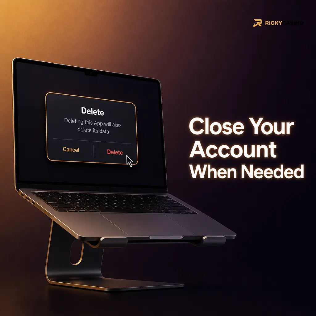 Account closure guide covering balance checks, support contact and responsible gambling options