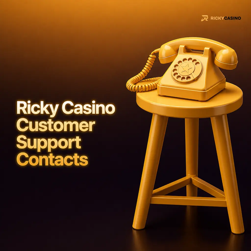 Ricky Casino customer support contacts including live chat, email, Help Centre and account messages