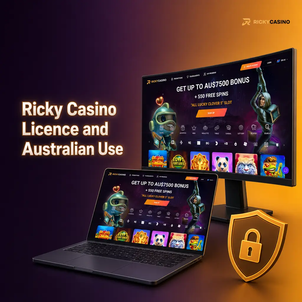 Ricky Casino Curaçao licence details and note that it is not an Australian gambling licence