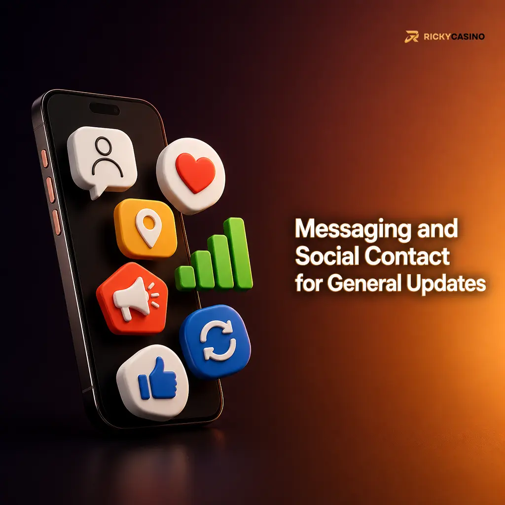 Messaging and social support channels for general updates, status notices and safe customer service contact