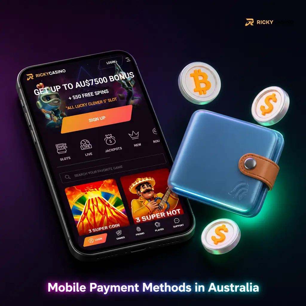 Mobile cashier showing Australian payment methods and 2026 deposit and withdrawal limits
