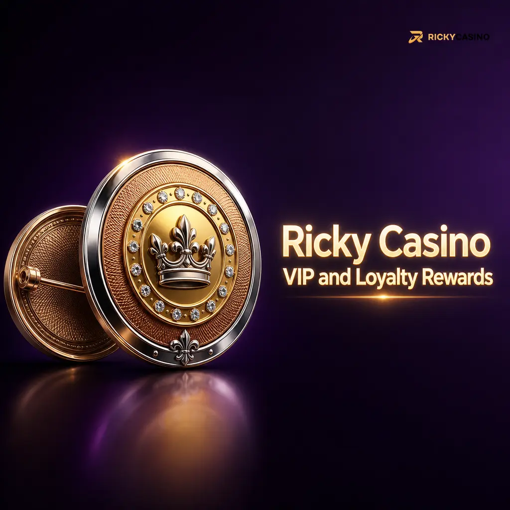 Ricky Casino VIP loyalty dashboard showing status, rewards, bonuses and points progress for 2026